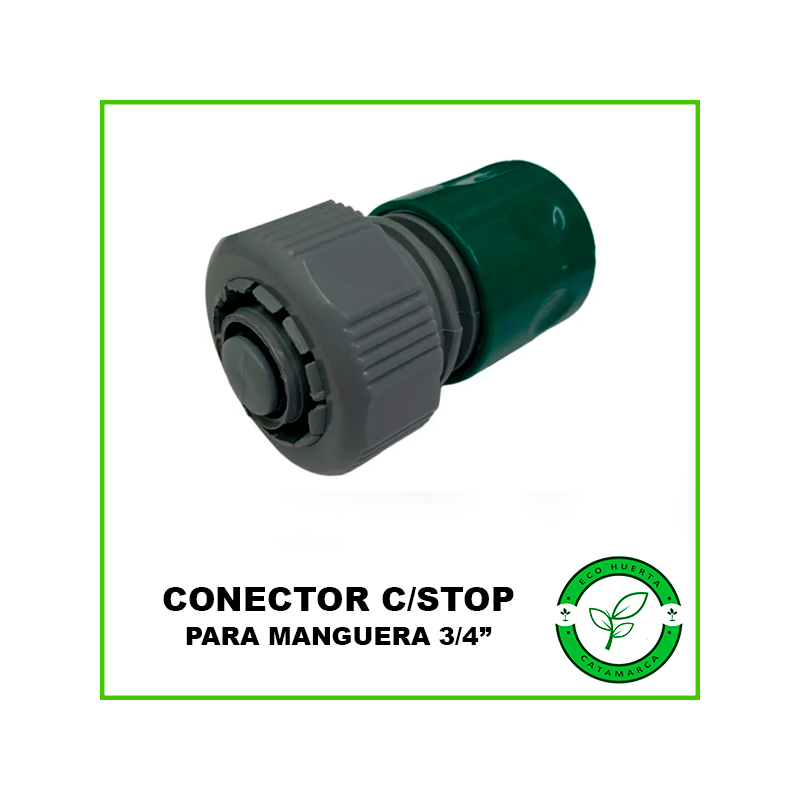 Conector para Manguera c/Stop 3/4" Gardeneer