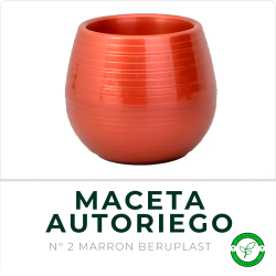 Maceta Autoriego N° 2 Marrón Beruplast