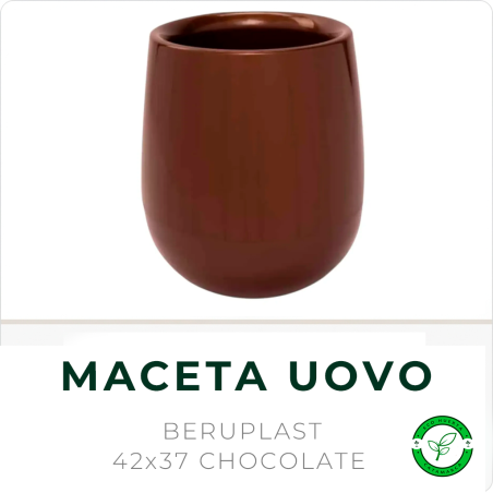 Maceta Uovo 42x37 Chocolate Beruplast