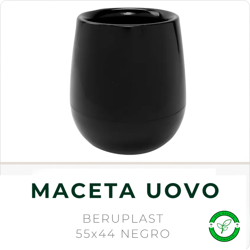 Maceta Uovo 55x44 Negra Beruplast