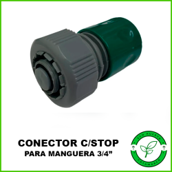 Conector para Manguera c/Stop 3/4" Gardeneer