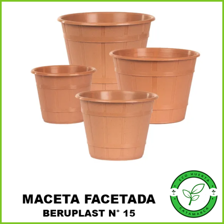Maceta Faceteada Madera Beruplast N° 15