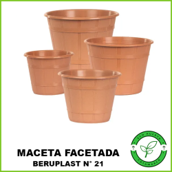 Maceta Faceteada Madera Beruplast N° 21