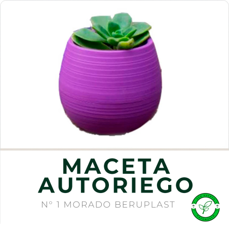 Maceta Autoriego N° 1 Morado Beruplast