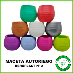 Maceta Autoriego N° 2 Blanco Beruplast