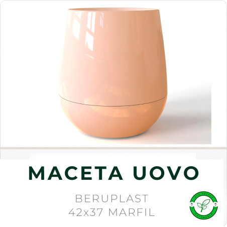Maceta Uovo 42x37 Marfil Beruplast